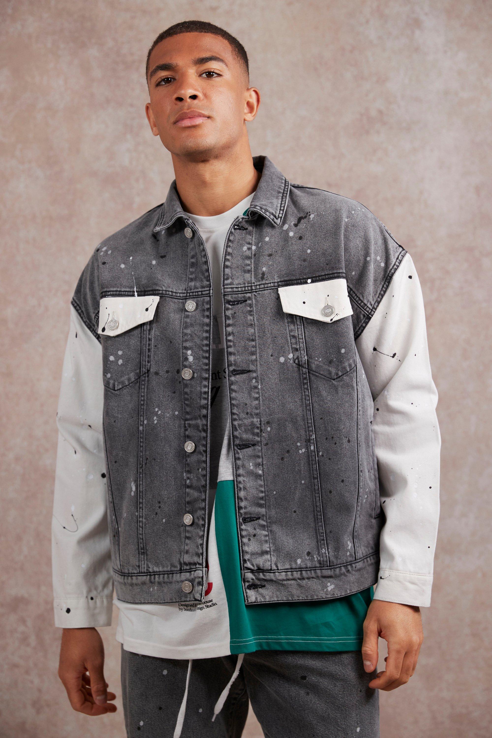 Grey colour discount denim jacket